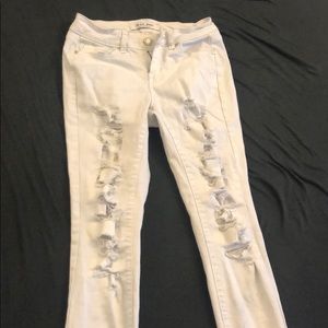 White ripped jeans